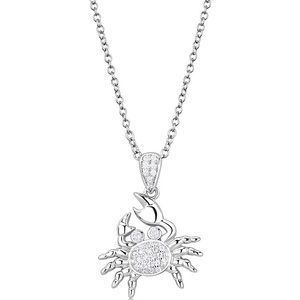.925  Silver Zodiac Cancer Crab Necklace